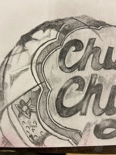 a pencil drawing of the word chubby chubby