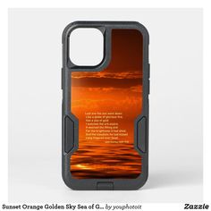 an orange sunset with the bible verse for samsung galaxy s7 otter case, designed by zazzle