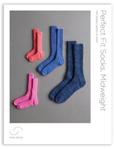 Perfect Fit Socks, Midweight | Purl Soho Baby Socks Pattern, Fall Knits, Ruffle Socks, Purl Bee, Knit Accessories, Sock Knitting, Socks Pattern, Purl Soho, Sock Knitting Patterns