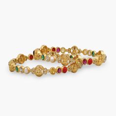 Lakshmi Navaratna Blessing Silver Bangles Elegant Jewelry With Motifs For Rituals, Elegant Bangle For Navratri, Elegant Bangle Bracelets With Motifs, Elegant Jeweled Bracelets For Diwali, Festive Fusion Style Jeweled Bangle, Festive Fusion Jeweled Bangle, Elegant Festive Bracelets With Motifs, Festive Kundan Fusion Bangle, Elegant Navratri Jewelry With Motifs