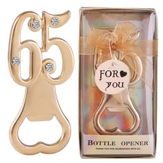 PRICES MAY VARY. ✔【Size-Box】: 4.5 x 2.5 x 0.9 inches➡Bottle opener: 3.1 x1.8 inches. ✔【Bottle Openers Weight】: 47g/0.1 lb➡Material: hard zinc alloy with glass diamond and electroplated silver surface ➡Product: 24pcs gift boxes with 65th bottle openers. ✔【Comfortable Design】: This mini timeless 65th bottle opener has perfect size, ergonomic and comfortable, so that users can lightly hold this bottle opener and easily open the bottle cap. ✔【Corkscrews Application】: Perfect party favors for wedding 65th Birthday Party Favors, Party Favors For Wedding, 65th Birthday Party, Birthday Bottle, Favors For Wedding, Corkscrews, 65th Birthday, Bottle Openers, Kitchen Utensils Gadgets