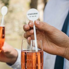 Our custom wedding drink stirrers are they perfect little tool for distinguished couples looking to zhuzh up their wedding while sipping champagne with guests. They are a cute, decorative addition to any delicious drink, working their charm to bring a hint of glamour to the wedding and making guests feel part of something truly special. Our personalised wedding drink stirrers are laser cut and printed on a white, high-quality acrylic that is impermeable and balanced, so it doesn’t float awry. As well as being a bit of fun, these stirrers are actually quite functional for giving the occasional stir to any sort of bubbly beverage or cocktail at your wedding. Sipping Champagne, Drink Stirrers Wedding, Drink Stirrer, Drink Stirrers, Wedding Glasses, Wedding Drink, Acrylic Wedding, Personalised Wedding, Party Drinks