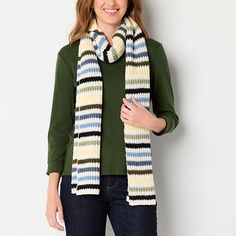 Made from soft knit for warmth and comfort, this Mixit women's oblong scarf allows for styling versatility. Wrap it around your neck or drape it loosely for a casual, layered effect. Features: ReversibleScarf Length: 80 InScarf Width: 8 InFiber Content: 100% PolyesterFabric Description: KnitCare: Dry Flat, Hand WashCountry of Origin: Imported Casual Multicolor Scarves For Cold Weather, Reversible Scarf, Fashion Scarves, Scarf Styles, Soft Knits, Handbag Accessories, Scarf Wrap, Scarf Accessory, Women Handbags