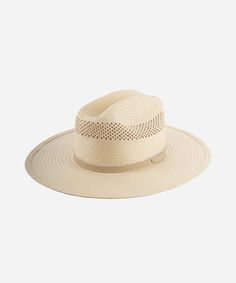 Gigi Pip western straw cowgirl hats for women - a paper straw western cattleman crown cowgirl hat with a casual semi floppy flat brim for the summer featuring a GP pin on the back [natural] Western Braided Panama Hat For Spring, Western Woven Hat Bands For Spring, Western Style Woven Hat Bands For Spring, Summer Ranch Hat With Single Vent, Elegant Summer Panama Hat For Ranch, Elegant Summer Fedora For Ranch, Elegant Summer Straw Hat For Ranch, Elegant Summer Fedora, Adjustable Panama Hat With Single Vent For Beach