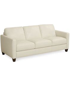 a white leather couch on a white background