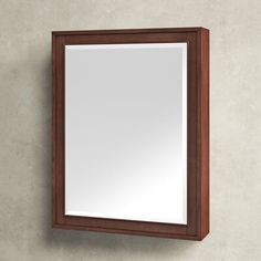 a mirror mounted on the wall above a sink