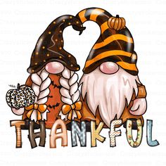 an image of a thank card with two gnomes and the words thank you on it