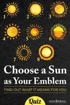 the sun as your emblem on a black background with text that reads choose a sun as your emblem find out what it means for you