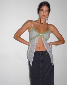 Spring Rose Green Butterfly Hem Top | Aliqa – motelrocks-com-us Split Front Top, Butterfly Lace Top, Butterfly Tops, Thrift List, Spring Rose, Spring Roses, Rose Applique, Rose Green, Backless Crop Top