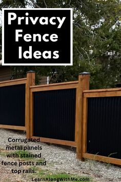 a privacy fence with the words privacy fence ideas