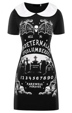 are you a gothic girl? do you love unique dark outfits? we have some good news! a perfect and unique gothic dress which will keep your friend amazed! Design 3D HD: direct digital printing Anti-friction: maximum comfort, ultra-soft fabric Anti-Transpiration: fast drying Machine wash: 30 °C (86 °F) (optimal preservation) Composition: 60% Polyester, 35% Cotton, 5% Lycra STANDARD SHIPPING OFFERED ☠️ Don't forget to refer to the Sizing Guide! The dresses fit quite small, our team advises you 1 size u Wonderland Fashion, Wednesday Addams Dress, Addams Dress, Farewell Dresses, Harajuku Dress, Harajuku Punk, Skull Dress, Punk Dress, Black Short Sleeve Dress