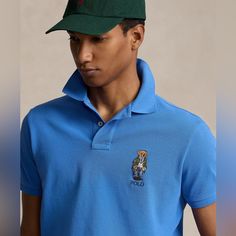 New With Tags! Polo Ralph Lauren Men's Custom Slim Fit Polo Bear Polo Shirt. - Color: Sp24 New Englnd Blue Hrtg Bear - Size: 2xl An American Style Standard Since 1972, The Polo Shirt Has Been Imitated But Never Matched. Over The Decades, Polo Ralph Lauren Has Reimagined His Signature Style In A Wide Array Of Colors And Fits, Yet All Retain The Quality And Attention To Detail Of The Iconic Original. This Trim Version Is Made With Highly Breathable Cotton Mesh And Features The Beloved Polo Bear At Fitted Light Blue Casual Polo Shirt, Relaxed Fit Blue Polo Shirt, Blue Polo Collar Shirt With Relaxed Fit, Blue Relaxed Fit Polo Shirt, Blue Cotton Polo Shirt, Blue Relaxed Fit Cotton Polo Shirt, Casual Blue Collared Polo Shirt, Light Blue Casual Polo Shirt, Light Blue Casual Cotton Polo Shirt