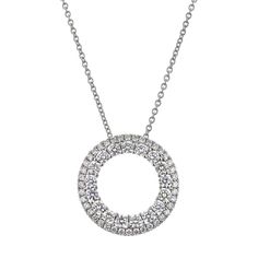 Diamond Circle Pendant Necklace Diamond Circle Pendant, Circle Pendant Necklace, Circle Pendant, Primary Color, Jewelry Accessories, White Gold, Pendant Necklace, Gemstones, Pendant