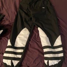 Nwt Adidas Xl Adidas Sporty Parachute Pants For Streetwear, Adidas Sporty Black Bottoms, Adidas Black Pants For Streetwear, Adidas Black Pants With Pockets, Adidas Casual Black Bottoms, Sporty Black Adidas Bottoms, Adidas Black Bottoms For Streetwear, Adidas Black Sweatpants For Streetwear, Adidas Black Sporty Pants