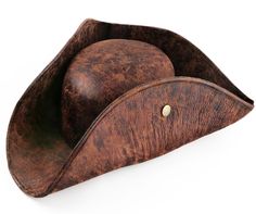 PRICES MAY VARY. Why We Made This Hat as a Wrinkled Hat, Because the Wrinkle Can Let This Hat Appearance Looks Like a Weathered Hat That Has Sailed The Seven Seas Material: Faux Leather, Wrinkled and Vintage SIZE: Medium SIZE, Head circumference Size Measures：7" x 8" , Total Size Measures : 12" x 13", Fit Most The Hat is Perfect for costumes of pirates captain, Cosplay Party, Halloween Party It is a Great Gift for any adult and children who likes pirates Colonial Hat, Halloween Costume Hats, Tricorn Hat, Pirate Halloween Costumes, Pirate Halloween, Pirate Hat, Pirate Hats, Pirate Costume, Leather Hats