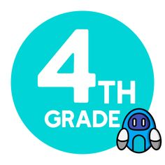 the number four in front of a blue circle that says 4th grade