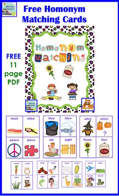 a poster with pictures of different items and words on it, including the word's name