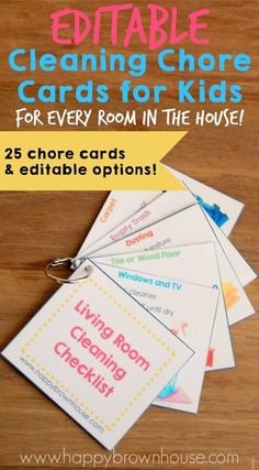 the ultimate guide to cleaning chores cards for every room in the house