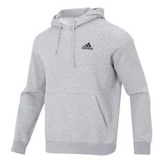 adidas Fleece Logo Hoodie 'Grey' H12213 Adidas Sportswear Hoodie With Ribbed Cuffs, Adidas Sportswear Sweatshirt With Drawstring Hood, Casual Hooded Activewear With Adidas Logo, Adidas Athleisure Hoodie For Sports, Sportswear Fleece Hoodie With Three Stripes, Fleece Sweatshirt Hoodie With Three Stripes Branding, Adidas Logo Hoodie For Sports In Fall, Adidas Logo Athleisure Hoodie For Fall, Adidas Logo Hoodie For Fall In Athleisure Style