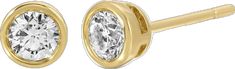 Bezel Diamond, Diamond Studs, Yellow Color, Round Diamond, Round Diamonds, 18k Gold, Diamonds, White Gold, Yellow Gold