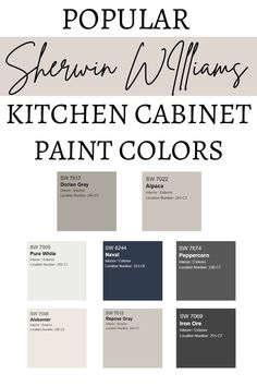 kitchen cabinet paint colors with the words popular shelving and williams's kitchen cabinet paint colors