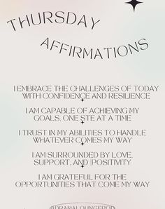 a poem written in black and white with the words, friday affirmations