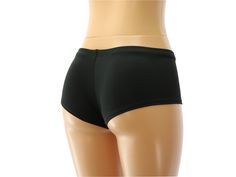 Black Matte Spandex Booty Shorts Elastic Waistband Low Rise Cheeky 80% Nylon 20% Spandex (4-way stretch fabric) SIZING INFO ⭐Sizing Chart in Photos⭐ If you need help with sizing, send me a message and please include the following measurements: ✅NATURAL WAIST ✅HIPSTER WAIST ✅HIPS ✅Thigh ⭐Inquire within for Adult 6X and up. CUSTOM REQUESTS 👉Need the waist higher/lower? 👉Inseam longer/shorter? 👉Love this style but not the fabric or color? 👉Love this fabric and color but not this style? 👉Lookin Low Rise Black Shorts, Basic Stretch Bottoms With Built-in Shorts, Black Stretch Pants With Built-in Shorts, Fitted Seamless Bottoms For Training, Seamless Fitted Bottoms For Training, Basic High Stretch Bottoms, Stretch Seamless Bottoms For Training, Black Stretch Elastane Shorts, Black Cheerleading Bottoms Short Length