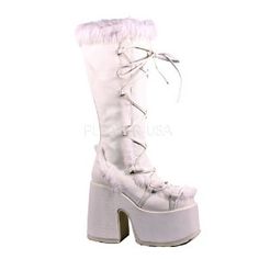 Footwear Bunny Boots, White Knee High Boots, Rave Shoes, Demonia Boots, Camel Boots, Gothic Boots, Demonia Shoes, Platform Boots Chunky, Gogo Dancer