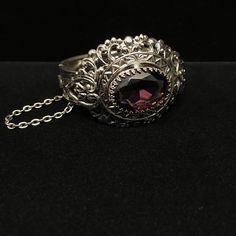 Vintage Gemstone Jewelry For Evening, Ornate Bracelet Jewelry For Parties, Ornate Bangle For Formal Occasions, Antique Bracelet For Evening Wear, Vintage Gemstone Jewelry For Party, Ornate Formal Bangle Jewelry, Vintage Party Jewelry With Intricate Design, Formal Silver Jeweled Bangle, Formal Silver Bangle With Jewels