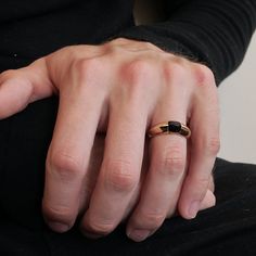 Black Onyx Bevel Ring | Tippy Taste Jewelry Minimalist Onyx Signet Ring For Formal Events, Minimalist Onyx Signet Ring For Formal Occasions, Minimalist Onyx Rings For Formal Occasions, Minimalist Onyx Ring For Formal Occasions, Bevel Ring, Onyx Ring Men, Stylish Man, Ring Band, Stylish Men