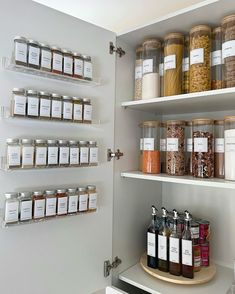 an organized pantry filled with lots of spices