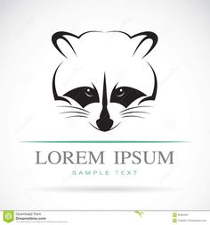 raccoon face on white background, logo or emblem design template for business and company