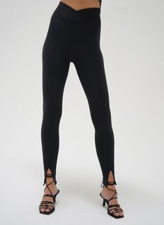 Ashlyn Brushed Spandex Legging - Endless Waves Sleek Stretch Activewear For Night Out, Chic Black Stretch Activewear, Athleisure Elastane Leggings For Night Out, Chic Stretch Activewear For Night Out, Chic Black Leggings With Minimal Stretch, Stretch Elastane Leggings For Night Out, Chic Stretch Leggings For Workout, High-cut Leg Stretch Leggings For Night Out, Stretch High-cut Leggings For Night Out