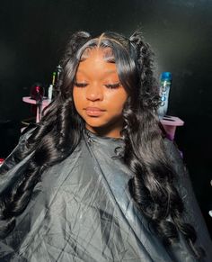 pretty & unique buss down wig. follow for more content. Buss Down Wig, Straight Wig Hairstyles Black Women, Wigs Design, Slick Backs, Birthday Hairstyle, Pretty Wigs, Diy Hair Wig