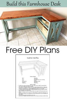 the free diy plans to build this farmhouse desk