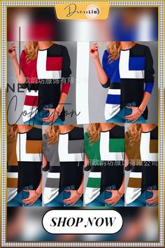 Geometric Colorblock Long Sleeve T-shirt Goth Short Sleeve Casual Loose T Shirt Women Tops Trendy Black Patchwork Tops, Trendy Black Tops With Patchwork, Trendy Cotton Tops With Color Matching, Trendy Crew Neck Top With Patchwork, Black Long Sleeve Color Block T-shirt, Black Long Sleeve Color Block Tops, Trendy Multicolor Patchwork Tops, Trendy Contrast Color Crew Neck Top, Contrast Color Block Long Sleeve Tops