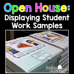 an open house displaying student work samples for students to use on their own desks