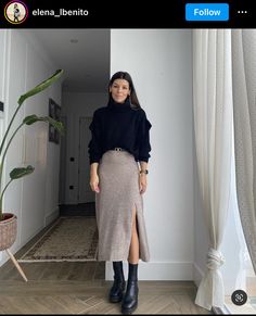 Skirt Combinations, Jumper Outfits, Chique Outfit, Winter Skirt Outfit, Nashville Outfits, Winter Fashion Outfits Casual, Chique Outfits, Rock Outfit