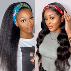 West Kiss Hair Sells 2 Pieces Half Headband Wigs Combo Deal In Kinky Straight And Body Wave Hairstyles. Get Easy Install, Glueless Headband Wigs For Free Now. Body Wave Hairstyles, Natural Black Hair Color, Large Curls, Half Wig, Affordable Wigs, Hair Headband, Deep Wave Hairstyles, Classic Hairstyles, Lazy Girl