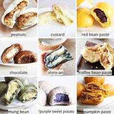 the different types of pastries are shown here