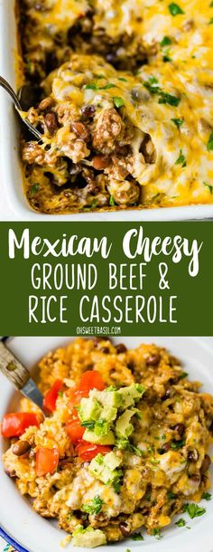 mexican cheesy ground beef and rice casserole