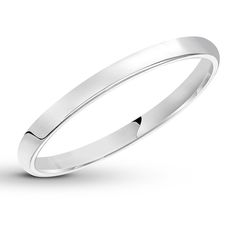 This classic wedding band is crafted of 14K white gold. The band is 2mm in width. Classic Stackable Rings With Round Band For Formal Events, Classic Stackable Rings With Round Band For Formal Occasions, Classic Stackable Rings For Formal Occasions, Classic 14k White Gold Stackable Wedding Rings, Classic Formal Stackable Rings With Polished Finish, Modern White Gold Wedding Band, Classic 14k White Gold Stackable Rings For Wedding, Classic Stackable Rings With Polished Edges For Anniversary, Classic Stackable Rings In White Gold With Polished Finish