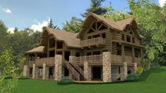 this is an artist's rendering of a log home