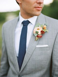 This suit color, shirt and tie for my sweet groom, with carnation and sage boutineer. Grey Suit Wedding, Spring Garden Wedding, Light Grey Suits, Grey Suit, Wedding Groomsmen, San Michele, Groomsmen Suits, Boutonniere Wedding, Groomsmen Attire