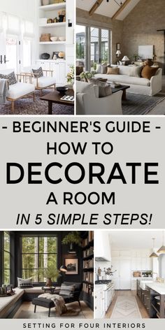 the beginner's guide to how to decorate a room in 5 simple steps