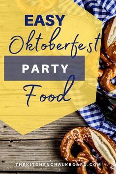 an easy oktoberfest party food with pretzels on the side