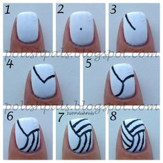 Volleyball Nail Art, Volleyball Nails, Nailart Tutorial, Unghie Sfumate, Curved Nails, Nagellack Trends, Matte Nail Polish, Diy Nail Art, Cute Nail Art