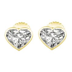 METAL SPECIFICATIONS Yellow Gold 14K STONE SPECIFICATIONS Stone Name : Diamond Stone Cut : Heart Stone Details : These diamond studs feature one heart cut diamond approx. 0.50 carats (Approx. Size 4.7 x 4.7 mm) in each earring. Designed with natural earth mined diamonds. Approx. Age of Diamonds : Over a Billion years old Place of Formation of Diamonds : At depths between 93 to 155 miles in the Earth mantle. Color : F Clarity : VS1 Total : Approx. 1 Car at EARRING SPECIFICATIONS Appraised Value : Earth's Mantle, Heart Stud Earrings, Heart Shaped Diamond, Stone Heart, Heart Studs, Heart Earrings Studs, Stone Cuts, Perfect Gift For Her, Diamond Heart