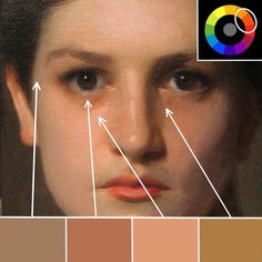 a woman's face is shown with different colors