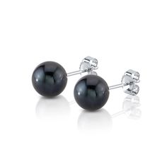 Some refer to the Akoya pearl as the 'icon' of cultured pearls. These beautiful and classic black Akoya pearl earrings is a staple of exquisite pearl earrings and is sure to be a favorite of yours for years to come. These beautiful pearls are attached with a 14K Gold posts available in both yellow and white gold. Black Sterling Silver Pearl Earrings For Formal Occasions, Elegant Black Round Pearl Earrings, Classic Black Pearl Earrings, Black Round Pearl Earrings For Formal Occasions, Classic Black Pearl Drop Jewelry, Black Pearl Earrings As A Gift, Elegant Black Round Bead Earrings, Gift Black Round Pearl Earrings, Black Pearl Drop Earrings For Anniversary